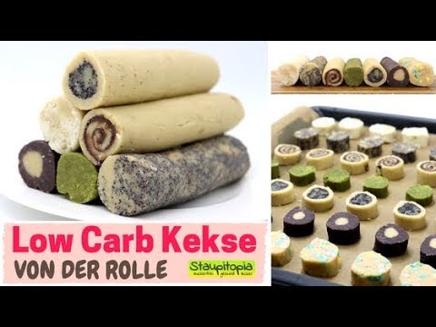 1 Teig - 7 Low Carb Kekse: schnelle Low Carb Plätzchen von der Rolle mit Mandelmehl backen