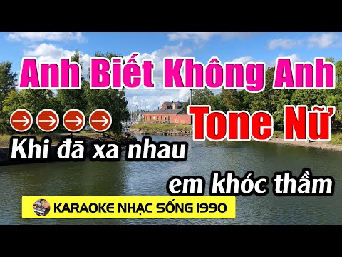 Anh Biết Không Anh - Karaoke Tone Nữ - Karaoke  Nhạc Sống 1990 -Beat Mới
