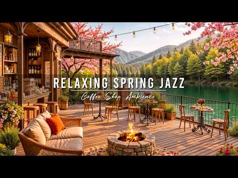Cozy Spring Porch Ambience 🌸 Happy Morning with Relaxing Jazz Instrumental Music for Studying, Work