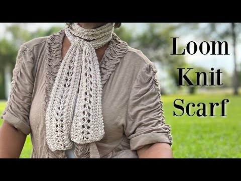 LoOM Knitting Scarf - Wheat and Garter Lace Stitch Skinny Summer Scarves : Loomahat