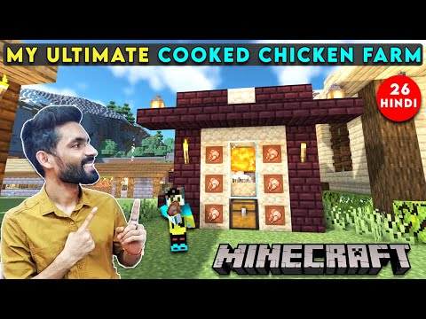 Navrit Gaming - I MADE AN AUTOMATIC COOKED CHICKEN FARM - MINECRAFT SURVIVAL GAMEPLAY IN HINDI #26