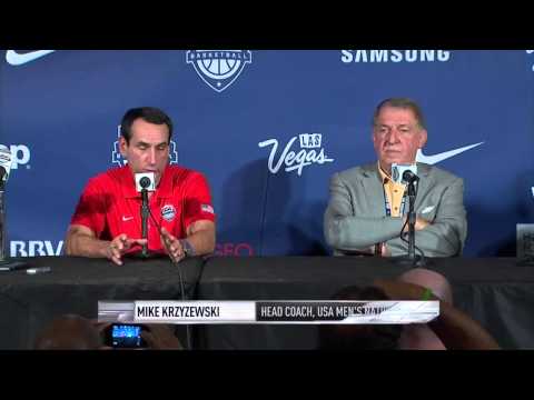 Coach Krzyzewski On Paul George's Leg Injury   Team USA   Blue vs White   August 1, 2014