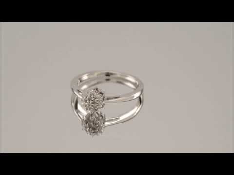 9ct White Gold 10pts Diamond Cluster Ring - D7151