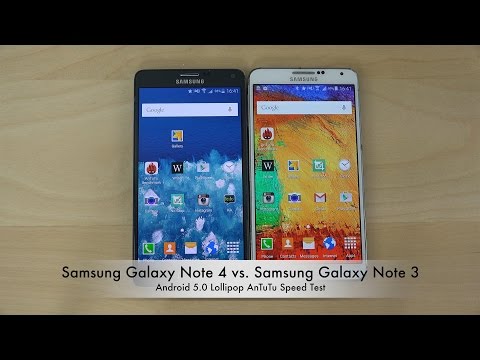 Official Android 5.0 Lollipop: Samsung Galaxy Note 4 vs. Samsung Galaxy Note 3 AnTuTu Speed Test