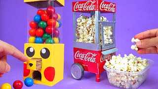 Amazing Mini Popcorn Cart and Candy Machine made with Recyclable Materials
