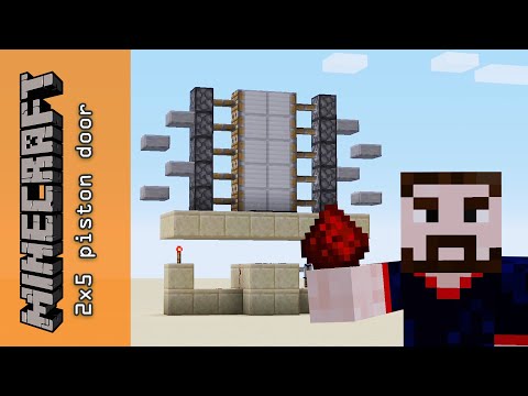 Super Simple 2x5 Piston Door - Minecraft Redstone Tutorial