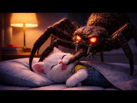 😱 OMG 🕷️🕸️Spider Attacks the Kitten! Mom Saves Her Baby 💔➡️❤️ | CatToon Stories