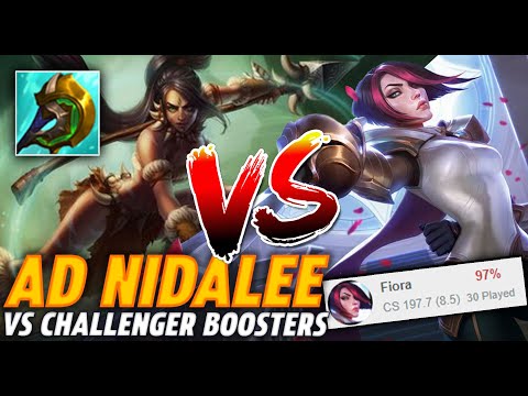 AD Nidalee Top vs 100% Winrate Fiora + Challenger Boosting Duo | League of Legends