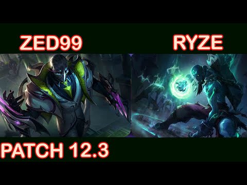 ZED99 PLAYS ZED VS RYZE - KR CHALLENGER PATCH 12.3