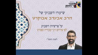 מטרת המכות - חזרה בתשובה! * ספורנו לפרשת וארא * הרב אבינדב אבוקרט (קהילת אבני החושן) - התמונה מוצגת ישירות מתוך אתר האינטרנט יוטיוב. זכויות היוצרים בתמונה שייכות ליוצרה. קישור קרדיט למקור התוכן נמצא בתוך דף הסרטון