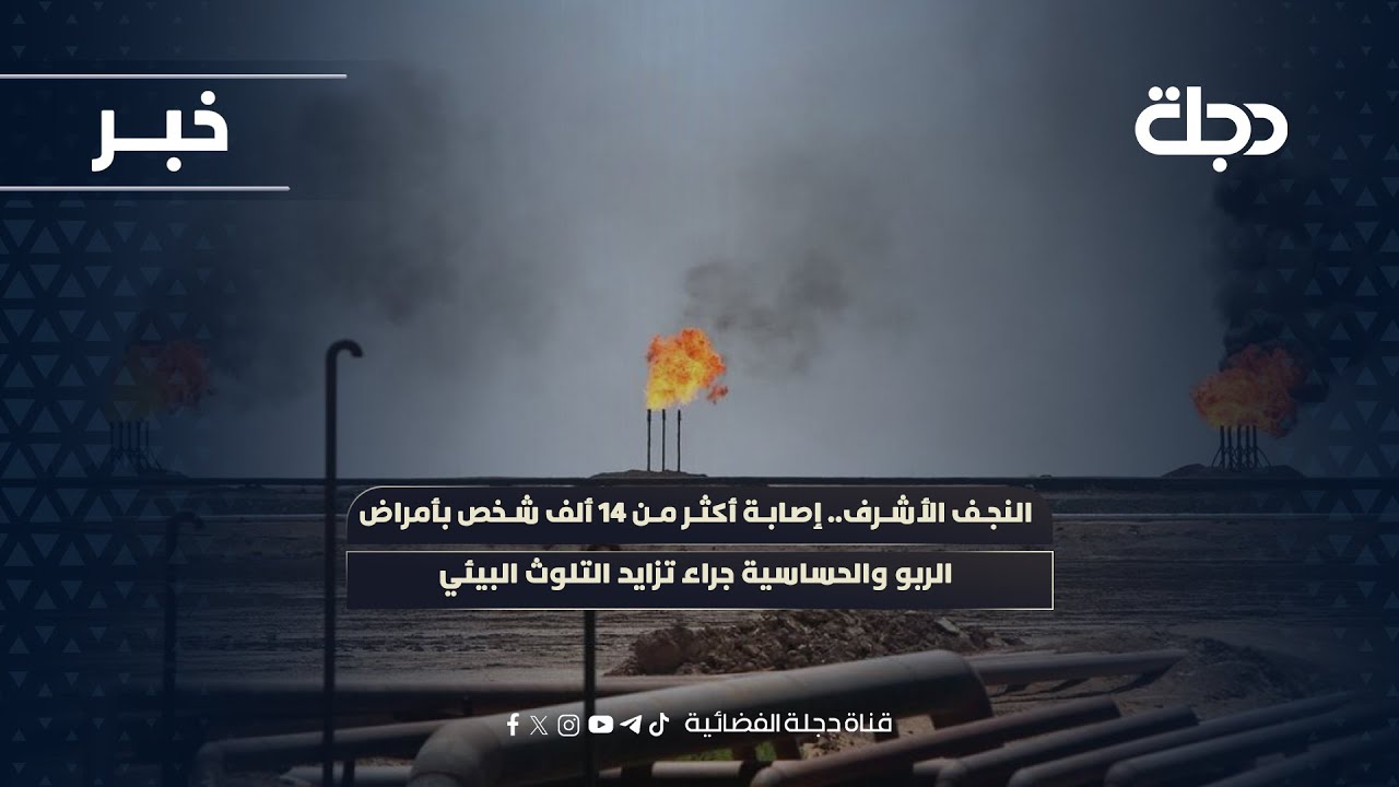 فيديو | النجف الأشرف.. إصابة أكثر من 14 ألف شخص بأمراض الربو والحساسية جراء تزايد التلوث البيئي