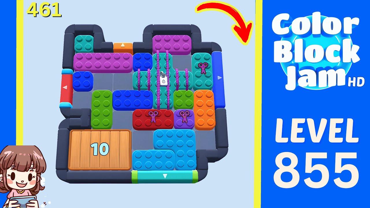 Color Block Jam Level 461 (855) Solution Walkthrough