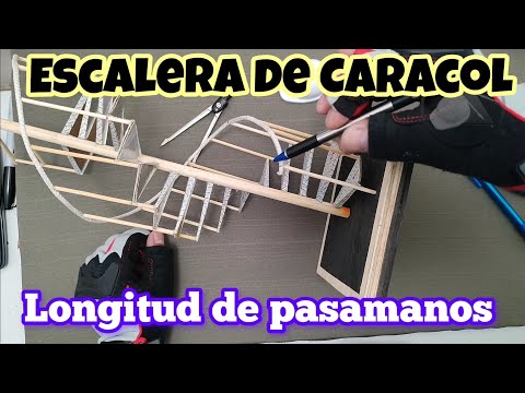Longitud de pasamanos para Escalera de Caracol