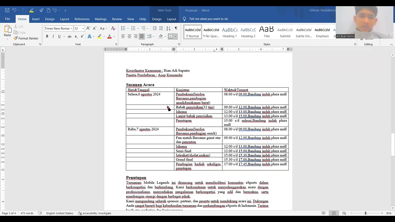 Proposal kegiatan turnamen mobile legend - TUGAS UAS