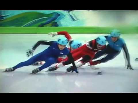 Charles Hamelin 500m Short Track Gold Medal Moment- Pushing Lee???