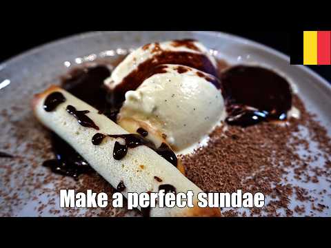 Authentic Belgian Dame Blanche: Homemade Vanilla Ice Cream & Hot Chocolate Sauce