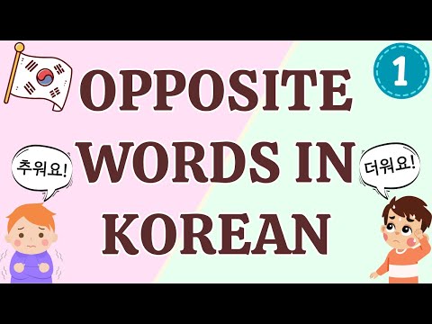 Opposite Words in Korean (Part 1) | Korean Antonyms | Korean Words for Beginners | Korean Vocabulary