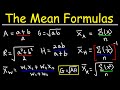 Arithmetic Mean Geometric Mean Weighted Mean Harmonic Mean Root Mean Square Formula Statistics