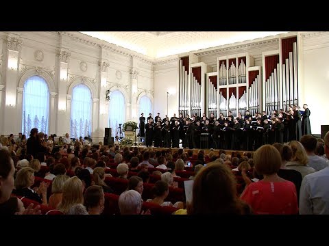 The PaTRAM Institute Male Choir Performing in Concert at the Saratov Conservatory (Russia) in 2019