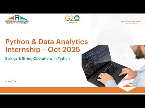Codecraft Python Internship 2026 Strings String Operations In Python Session 5