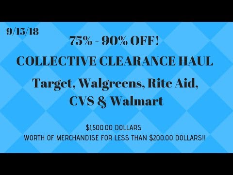 Clearance Haul 9/15/18 Target, Walgreens, Rite Aid, Walmart, CVS ~ Lots of Amazing Finds Video
