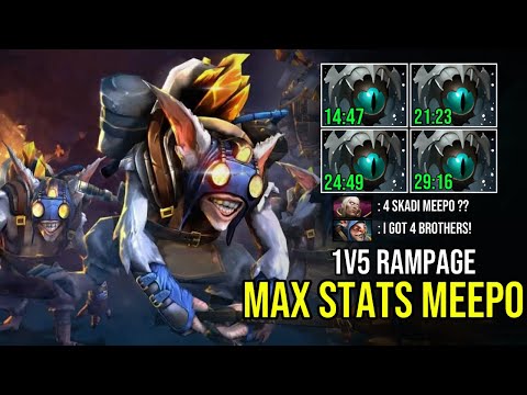 Even Hard Counter Sven Can't Kill This Max Stats Meepo x4 Skadi - Insane Micro Farming Speed!|Dota 2
