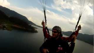 preview picture of video 'Oren 40th Birthday Paragliding with Damhu in Pokhara, Nepal 10/2012'
