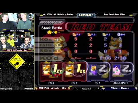 Arenan I - Armada + Dev Vs. Vdogg + Thomas - Melee Teams Winners Final