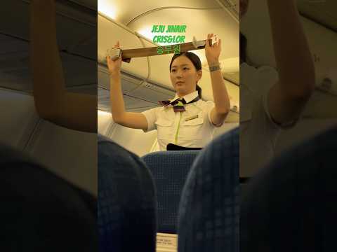 Pre-flight safety demonstration #jinair #aviation #aircraft #safety #flight #attendant #korean