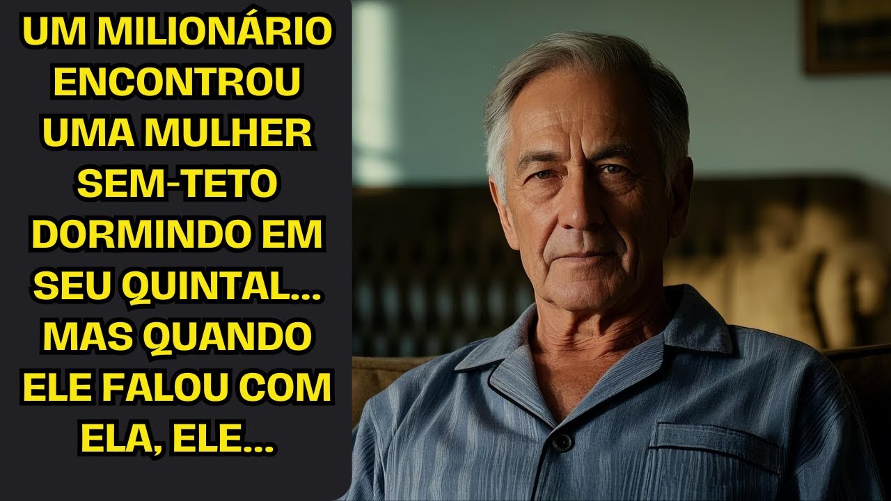 Um milionário encontrou uma mulher sem-teto dormindo em seu quintal... mas quando ele falou com ela