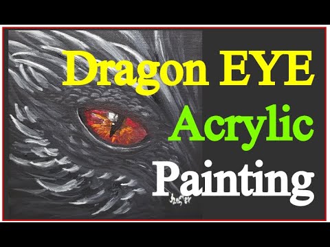 DRAGON EYE TUTORIAL | How to paint dragon eye | Acrylic painting | beginners acrylic painting
