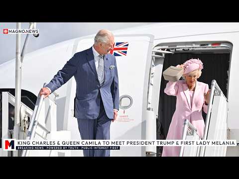 🇺🇸|🇬🇧 King Charles & Queen Camilla arrive in America to meet President Trump & First Lady Melania