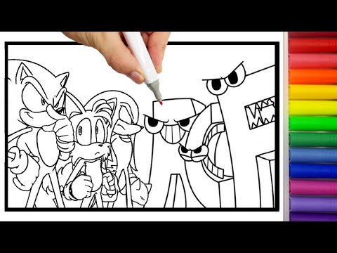 Sonic Team vs Alphabet Lore Coloring Page Sonic Coloring Pages Sonic  new Sonic Prime COLORING