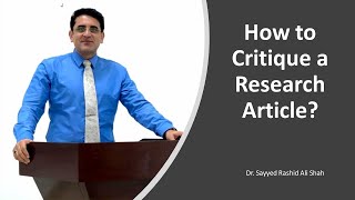 How to Critique a Research Article