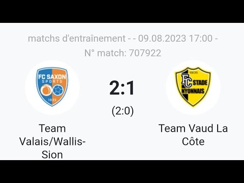 Team Valais Sion vs Team Vaud La Côte Match amical catégorie 15