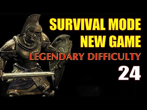 Skyrim SURVIVAL MODE Walkthrough Legendary #24 - Lost My Horse! (Stranded on the Tundra...)