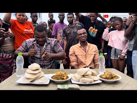 EATING COMPETITION FIRST PERSON TO FINISH OKRO SOUP AND FUFU WIN 100,000