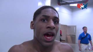 Nahshon Garrett (Cornell) after 2nd rd win at 125 lbs. at NCAAs