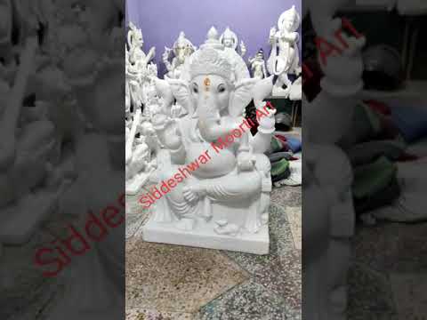 Multicolor Ganesha Marble Statue