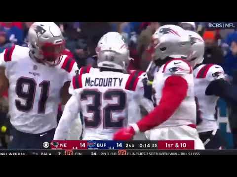 Josh Allen Throws Interception to Devin McCourty | Patriots vs Bills