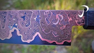 Making the Fanciest Copper Damascus Chef Knife