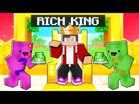 MAIZEN Playing as a RICH KING in Minecraft! - Parody Story(JJ and Mikey TV)