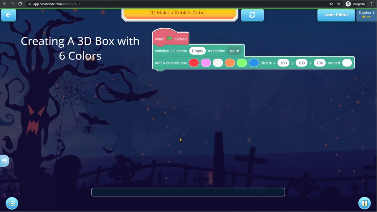 How to take lessons on CreatiCode.com for Scratch-based 3D programming