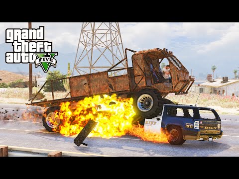 GTA 5 IMPIOUS WASTELANDER TRUCK TRAFFIC CRASHES COMPILATIONS POLICE CHASE - DESTRUCTION