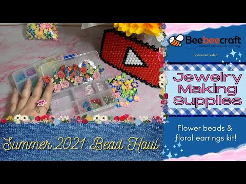 Summer 2021 @beebeecraft  📿 Beading Supplies 🛍 Haul | Jewelry 💎 Making Supplies | Flower Beads