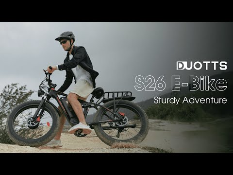 Elektrinis dviratis Duotts S26, 26", 1500W, 20Ah SAMSUNG, juodas/raudonas video