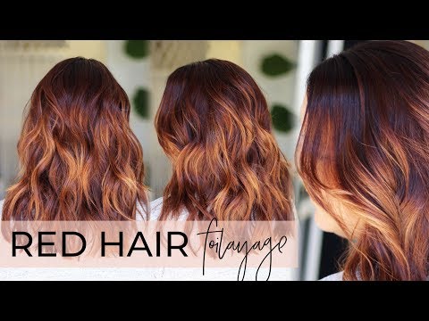 Red Hair Balayage - How to do a Foilayage while...