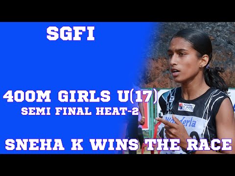 400m Girls (U17) Semi final heat-1 Kerala's Sneha K wins the race