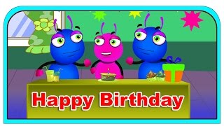 Happy Birthday Song lyrics | Cute Colorful Cartoons Animated Greetings |