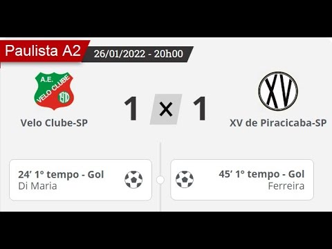 Velo Clube 1 x 1 XV de Piracicaba pela 1ª rodada da 1ª fase do Camp. Paulista da Série A2 de 2022
